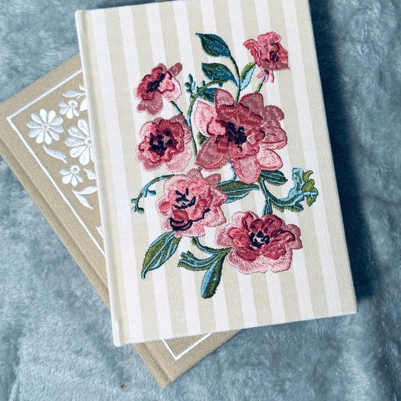 Lady Jayne Embroidered Hardcover Journals Set of 2 – 192 Pages – Floral Fabric - Picture 3 of 12